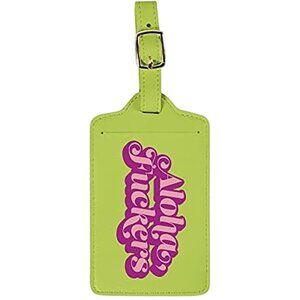 Fred Wander Ware Luggage Tag Aloha Fuckers Adjustable Strap Green Pink